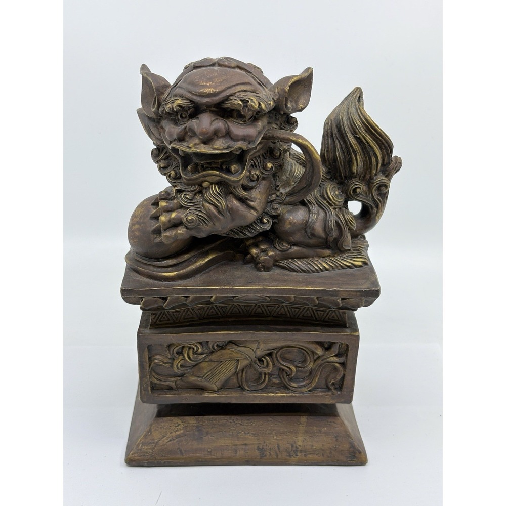 VTG Bombay Co. 8.5 " of Resin Brown Color Detailed Foo Dog book End (single)